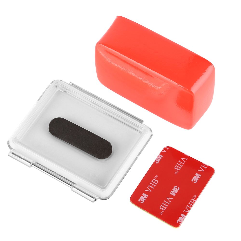 Set de accesorios CNYO® SHOOT - Espuma roja flotante con pegatina para puerta trasera para cámaras de acción GoPro Hero 3+