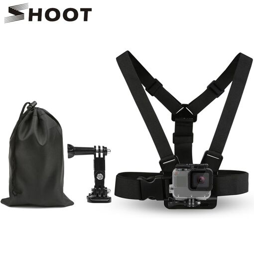 Kit d'accessoires CNYO® - Sangle de poitrine, montage 3 en 1, sac de rangement étanche pour GoPro Hero 5/4/3, SJCAM, Xiaomi Yi
