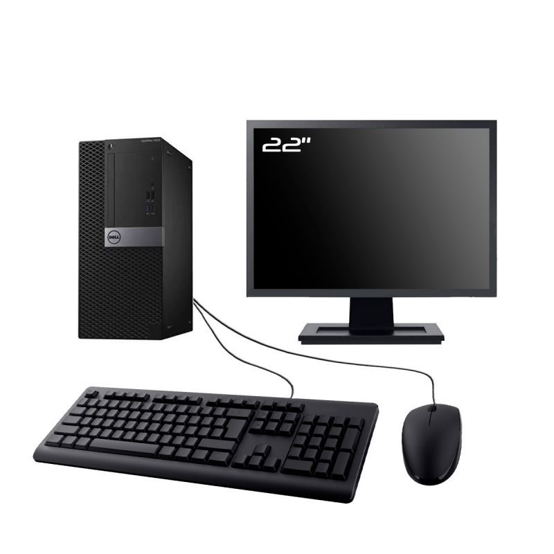Dell Optiplex 7050 MT Desktop Computer - 22-inch Screen, Intel G4400, 16GB RAM, 2TB SSD, Windows 11