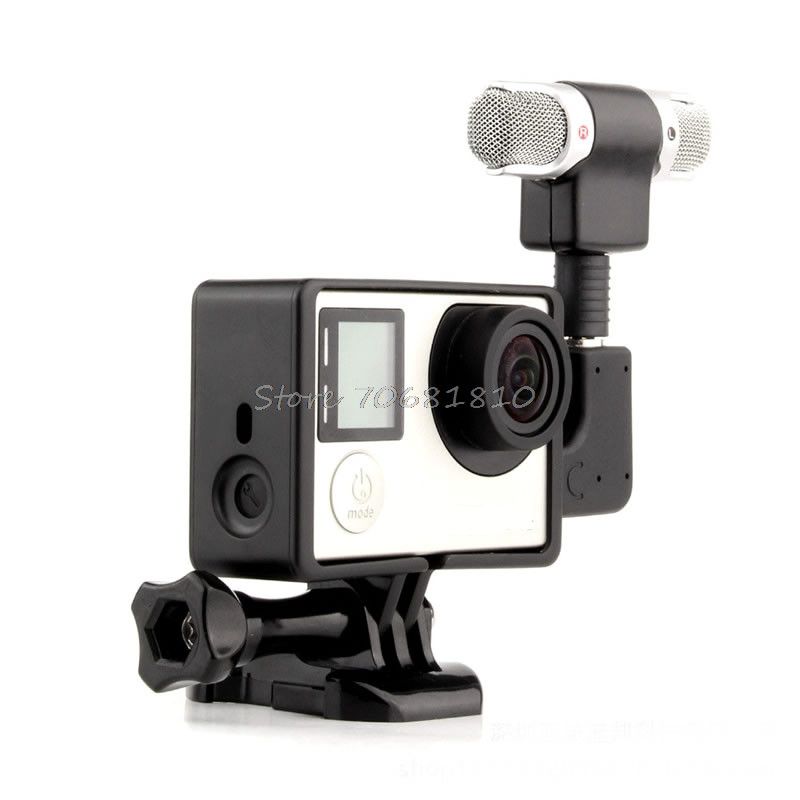 Kit de micrófono externo CNYO para GoPro Hero 4/3+ (con adaptador y soporte C)
