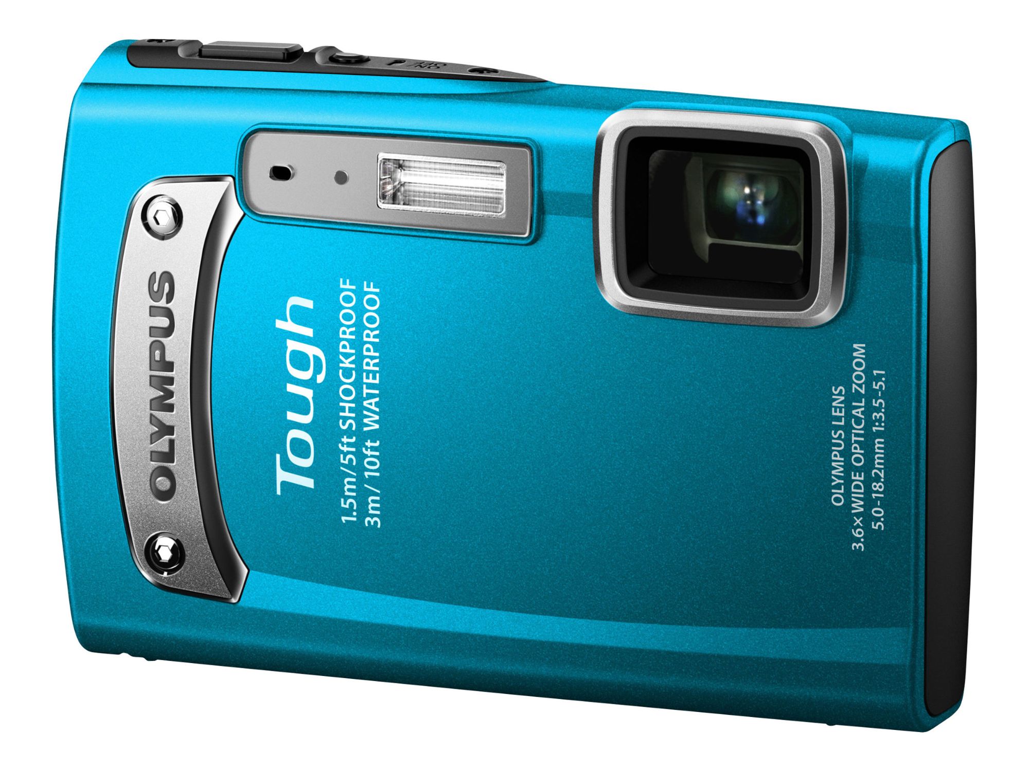 Appareil photo numérique Olympus Tough TG-320 - 14 MP, zoom optique 3,6x, image de 19,5 MP, étanche jusqu'à 3 m, bleu