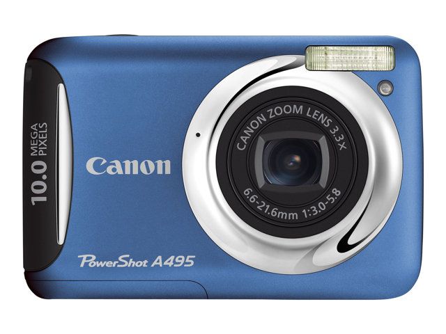 Canon PowerShot A495 Compact Camera - Blue, 10.0 MP, 3.3x Optical Zoom
