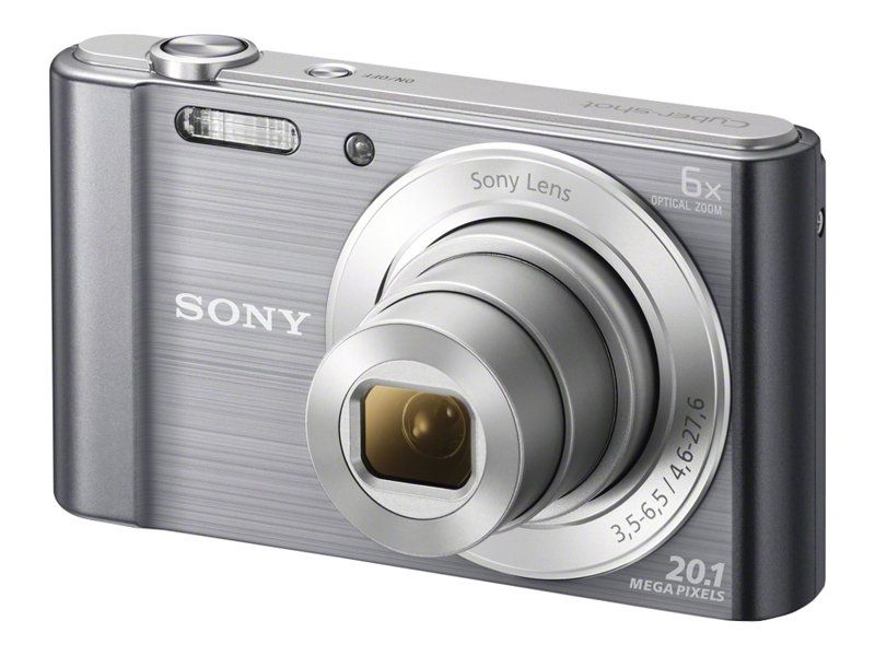 Sony CompactW810 Digital Camera - 20.1MP - 6x Optical Zoom - Silver