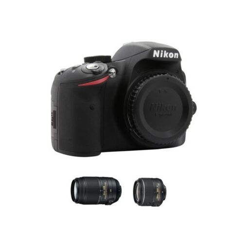 Kit Nikon D3200 avec objectifs AF-S DX 18-55 VR II et 55-300 VR (Noir)