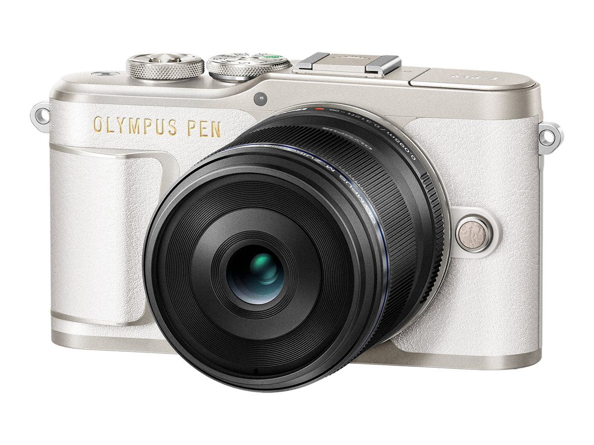 Olympus PEN E-PL9 Digital Camera - 16.1MP Micro Four Thirds - 4K/30fps - 3x Optical Zoom M.Zuiko 14-42mm Pancake Lens - Wi-Fi, Bluetooth - White