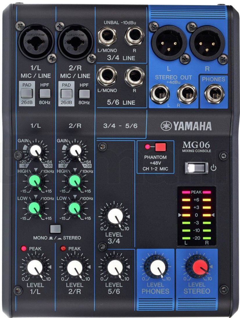 Table de mixage Yamaha MG06 6 canaux