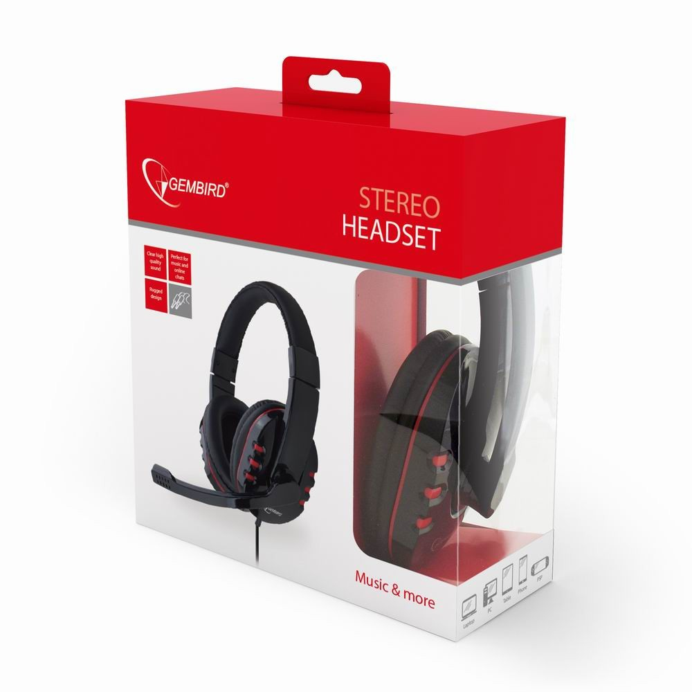 Gembird MHS-402 - Wired Headset - Circum-aural - Black