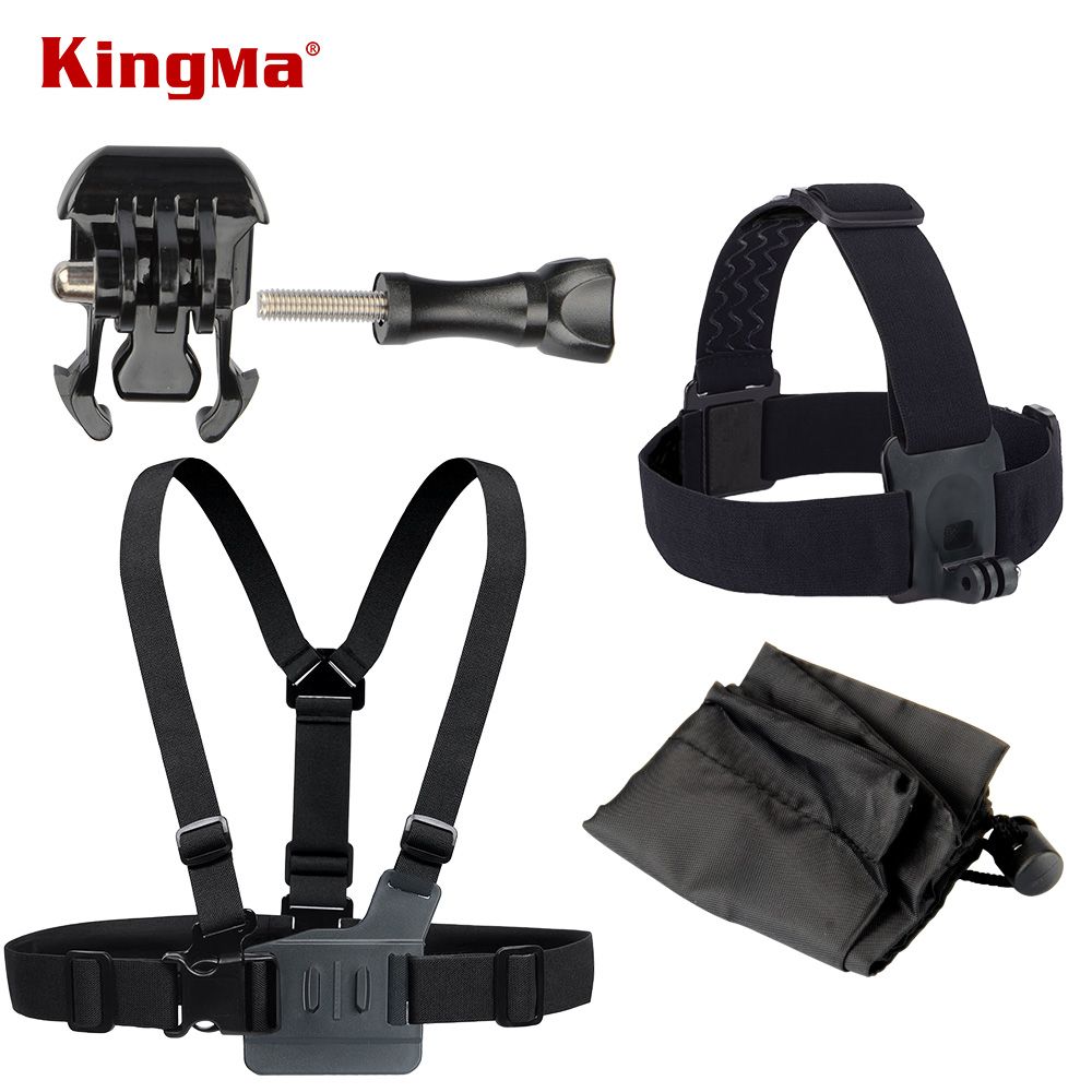 Kit CNYO® KingMa Accesorios para GoPro Pecho + Correa Cabeza + Bolso Almacenamiento + Base Móvil