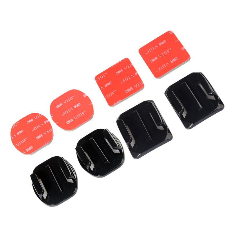 Set de bases KingMa para GoPro - 2 soportes adhesivos planos + 2 curvados para GoPro Hero 4, 3, 2 y SJ4000