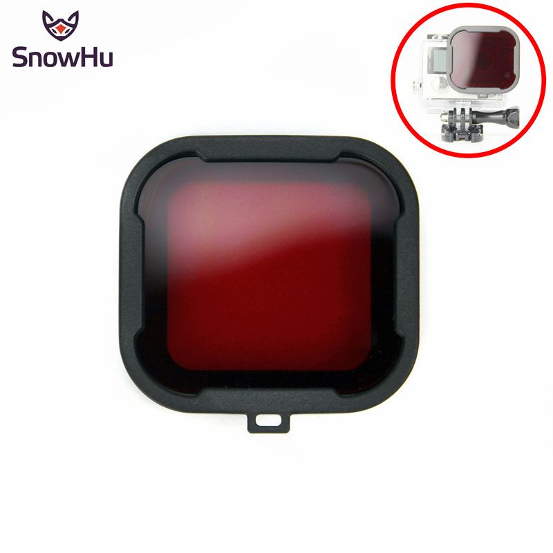 Filtro de cámara CNYO Rojo - Estuche a prueba de agua para GoPro Hero 4, 3+ y cámaras GP166