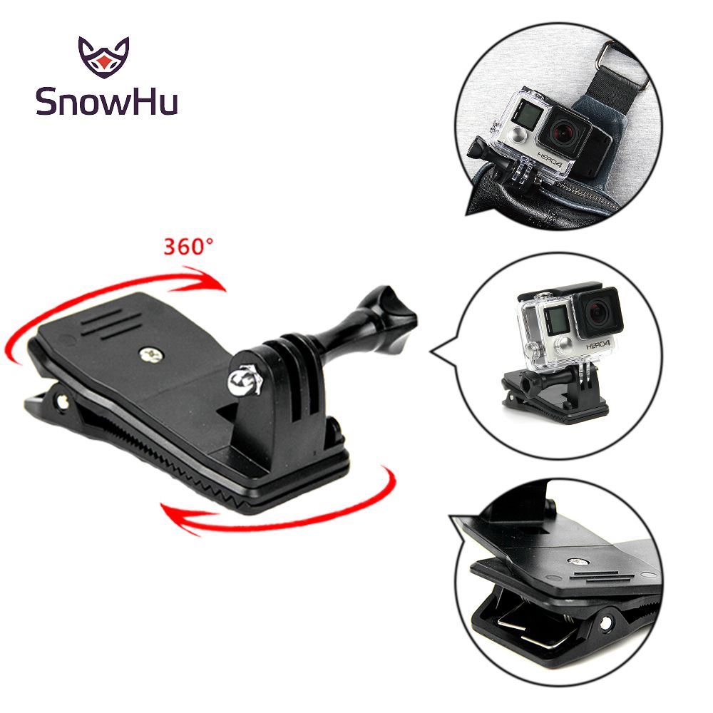 Clip de casque à rotation 360° avec fixation rapide CNYO pour GoPro Hero 6, 5, 4, 3+ et Xiaomi Yi 4K