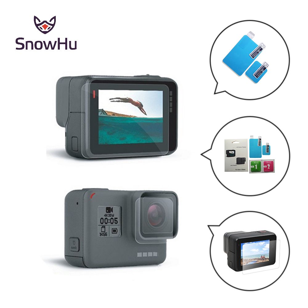 Protector de pantalla de vidrio templado SnowHu para GoPro Hero 6/5