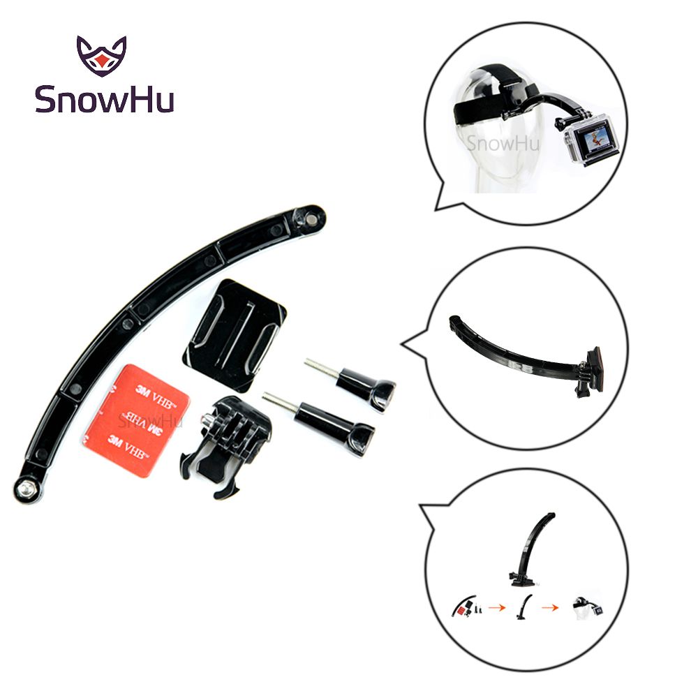 CNYO® SnowHu GoPro Accessory Kit - Front Mount, Arm, Adhesive Pads & Stands for GoPro Hero 6/5/4, SJCAM, Xiaomi YI