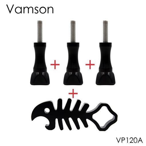 Kit de 4 vis longues + clé en forme d'os de poisson en alliage CNC pour GoPro Hero 5/4, SJ4000, caméra sportive Xiaomi VP120A