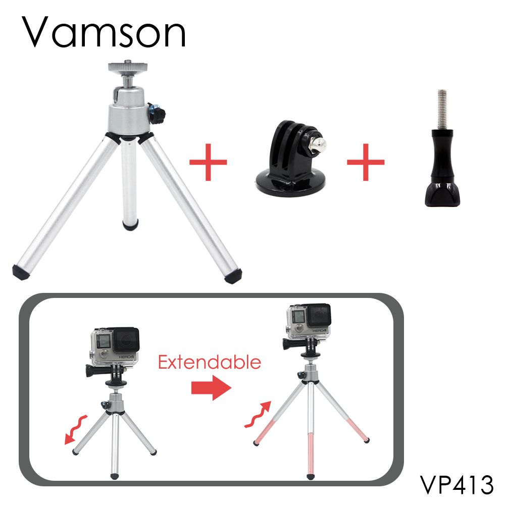 CNYO® Vamson Go Pro Accessory Mini Adjustable Manfrotto Tripod for GoPro Hero 5 4 3+ Sj4000 Xiaomi Yi Camera VP413