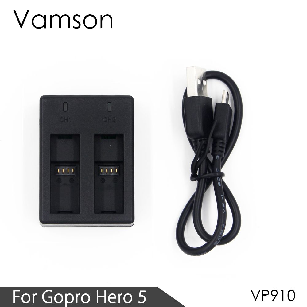 Accesorio CNYO® Vamson para GoPro Hero 5 - Carga de 2 canales con cable VP910