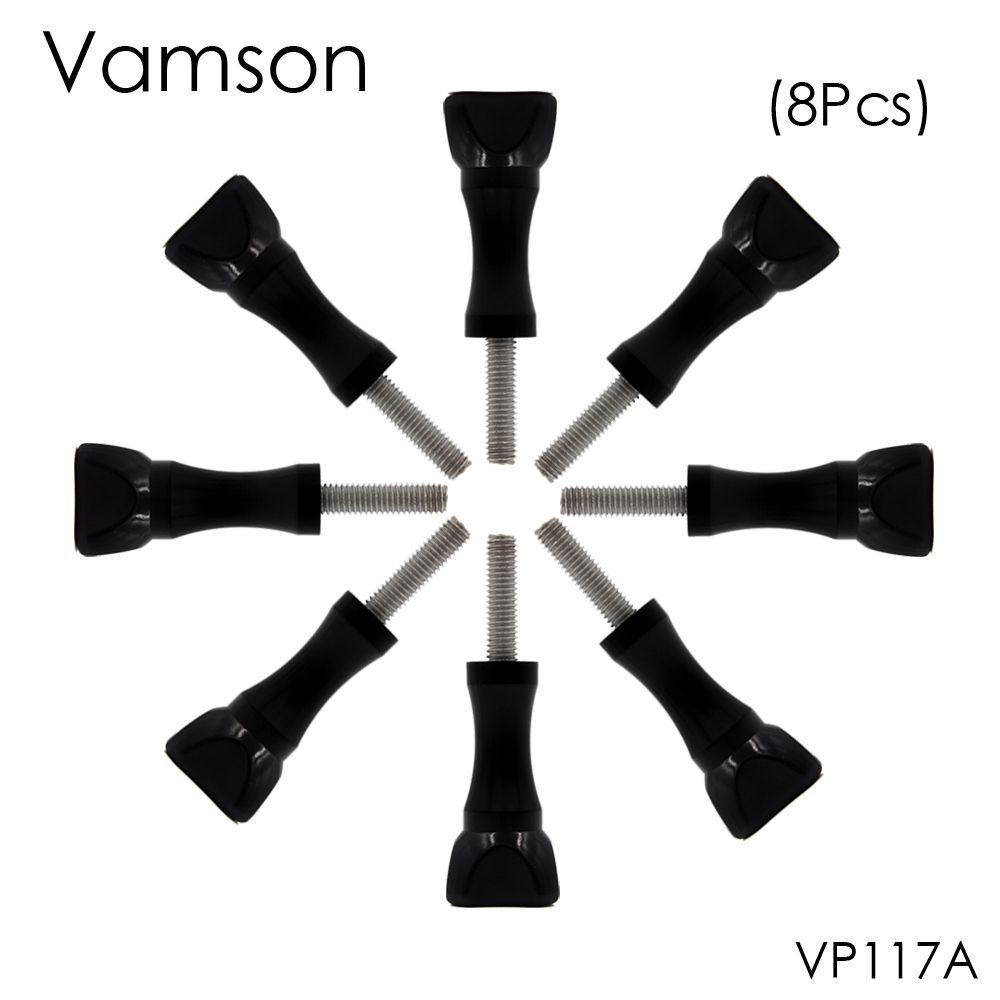 CNYO Vamson 8-Piece Thumb Screw Set for GoPro and Similar Cameras - Black (8 Pcs)