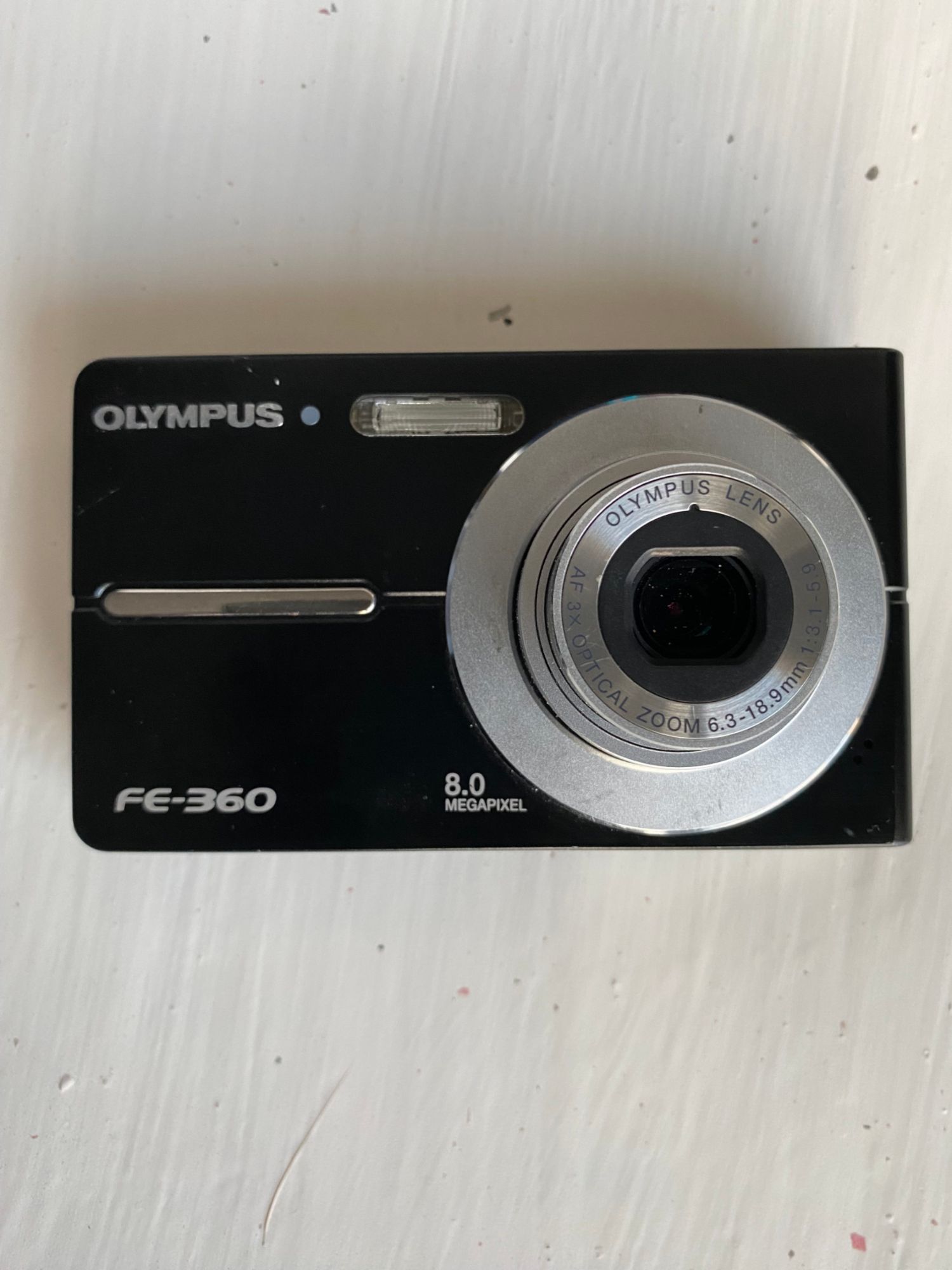Olympus FE-360 Compact Digital Camera - Black (8MP, 3x Optical Zoom)