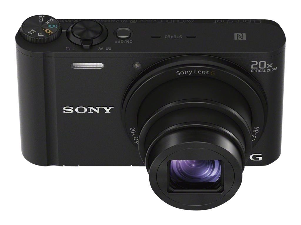 Sony Cyber-shot DSC-WX350 Digital Camera - 18.2 MP - 20x Optical Zoom - Wi-Fi, NFC - Black