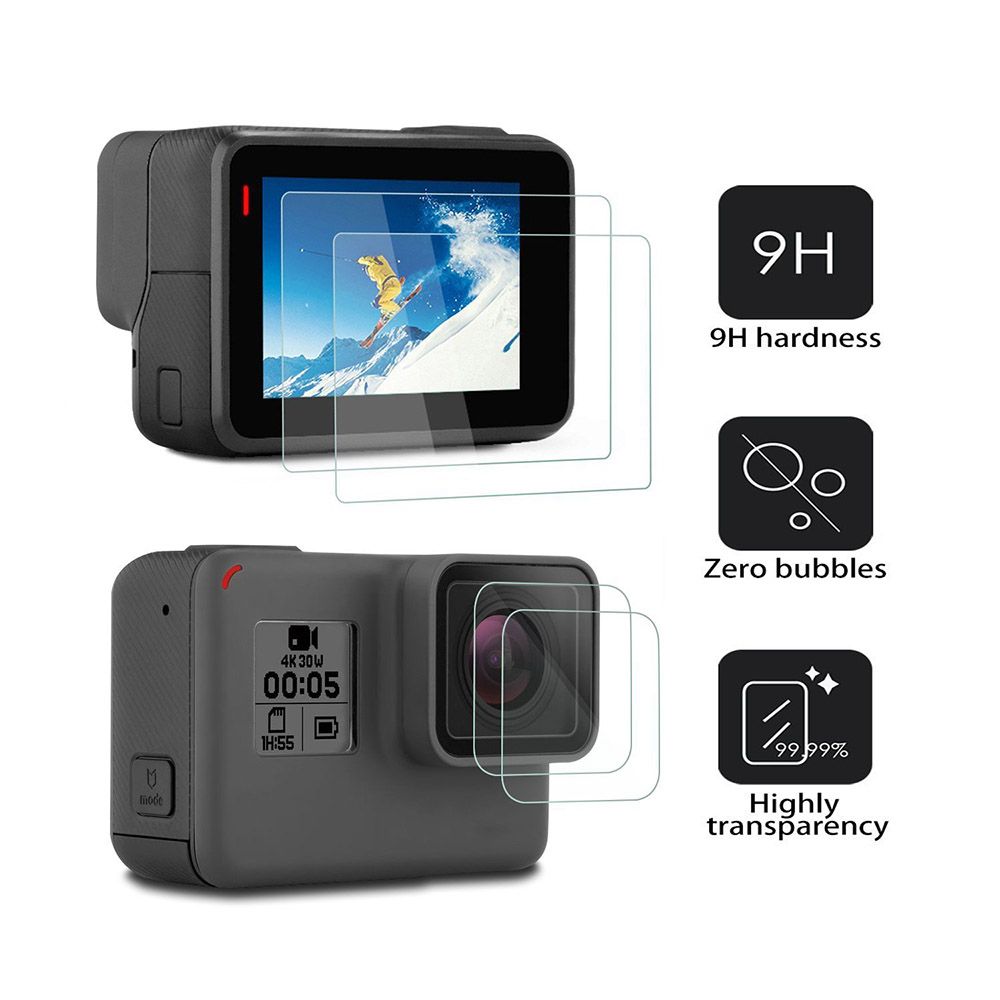 cBox 2-Pack LCD Screen Protector Glass for GoPro HERO 6 & 5 Black