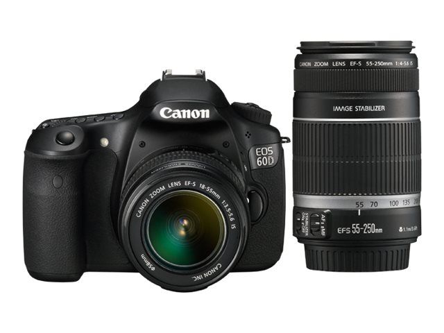 Canon EOS Rebel T7 - 18.0 MP - APS-C - 1080p / 30 fps - 3x Optical Zoom EF-S 18-55mm IS II and 55-250mm IS II Lenses