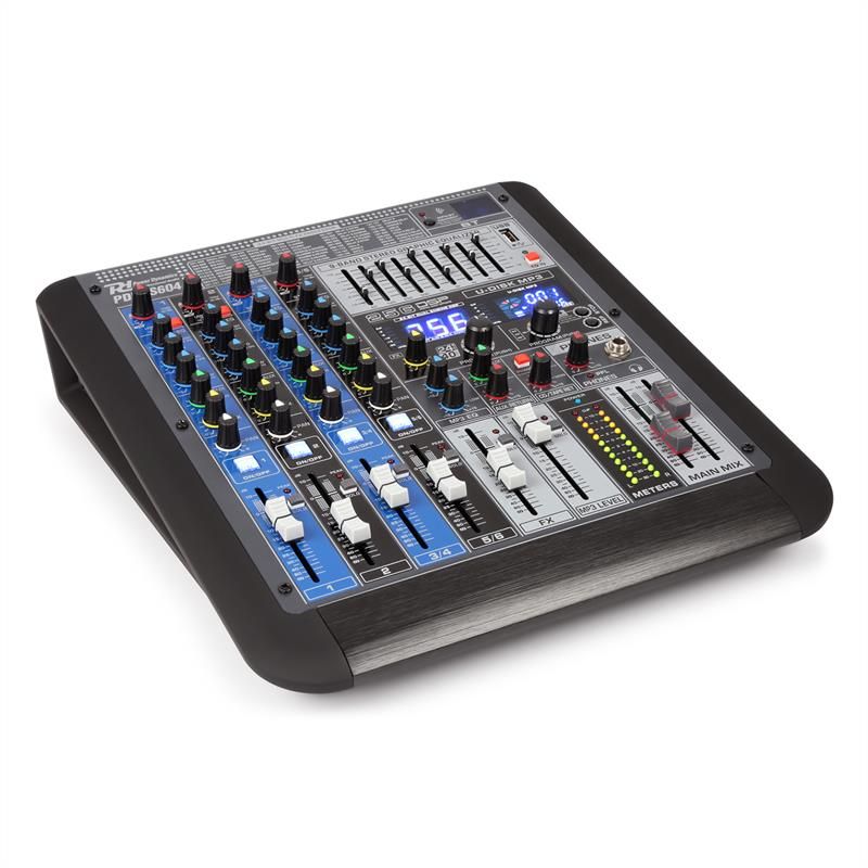 Power Dynamics PDM-S604 6-Channel Mixing Table with DSP MP3 USB Bluetooth