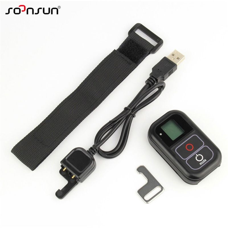 CNYO WiFi Wireless Remote + USB Charging Cable + Shoulder Strap for GoPro Hero 6/5/4/3+