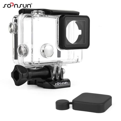 CNYO Waterproof Housing for GoPro Hero 4/3+ with Backdoor and LCD Display Battery