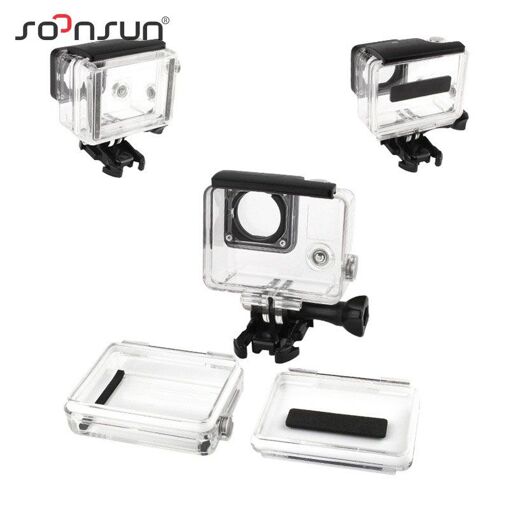 CNYO Waterproof Skeleton Case for GoPro Hero 4/3+ with Bacpac Backdoor LCD Screen Cover