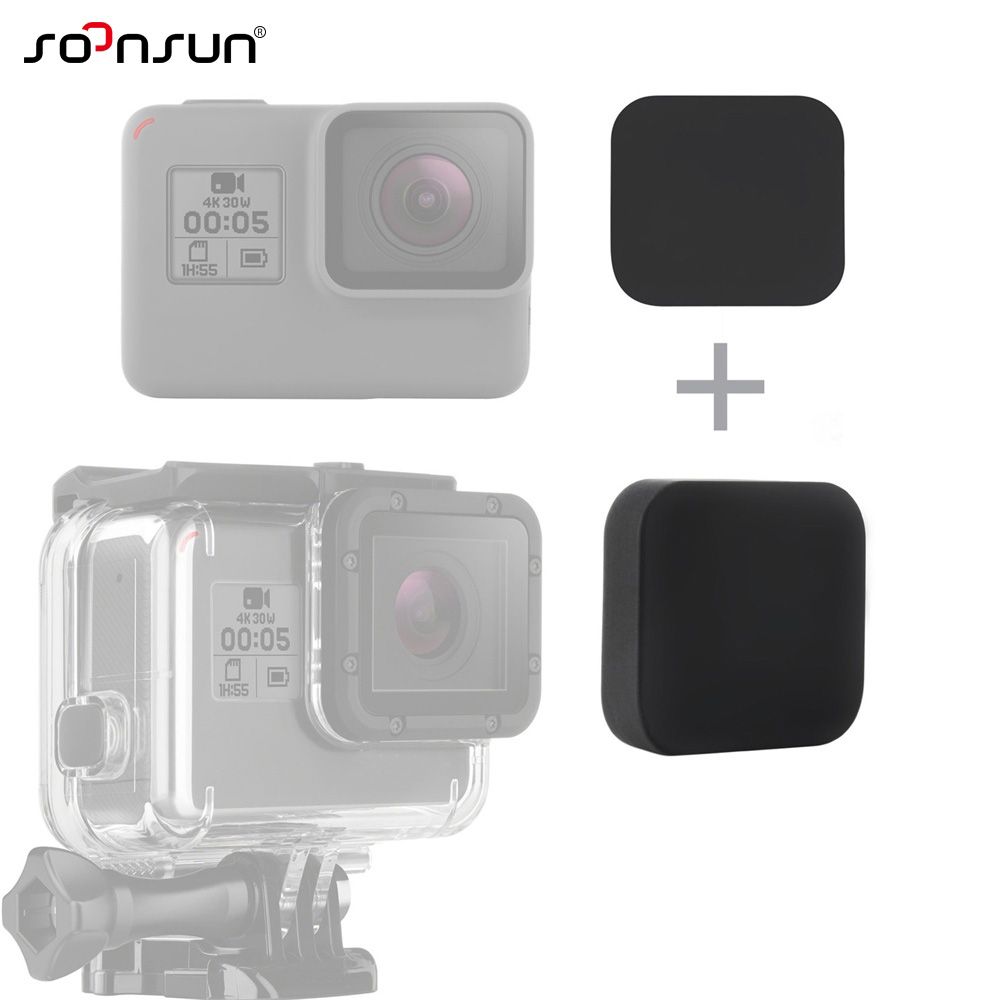 Kit de protection d'objectif en silicone CNYO® 2-en-1 pour GoPro HERO 5/6