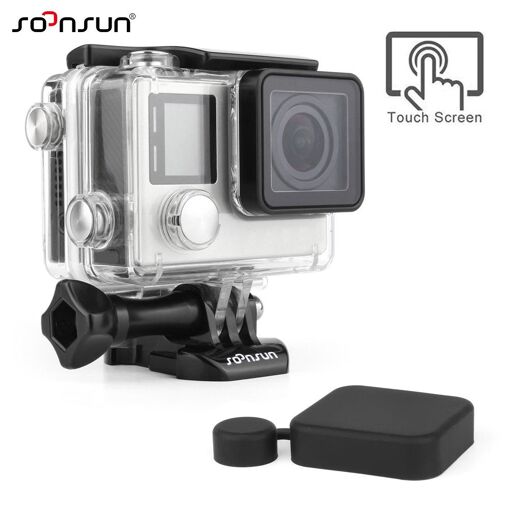 Étui étanche CNYO avec tactile pour bacpac porte-arrière pour GoPro Hero 4 - Argent Noir 3+3 écran LCD