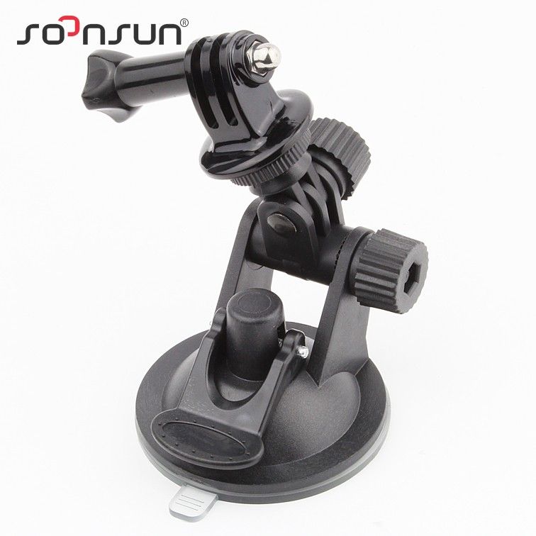 Soporte para coche CNYO con ventosa de vidrio y adaptador de trípode para GoPro Hero 3/4/5, SJCAM
