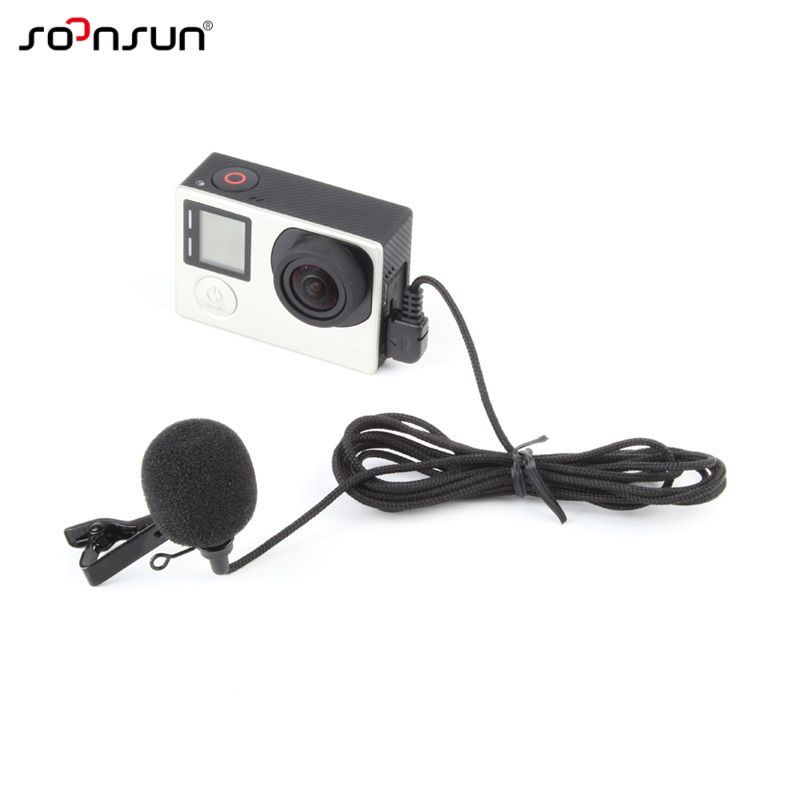 Micrófono externo de alta calidad CNYO con pinza para GoPro Hero 4 3+3 Cámara