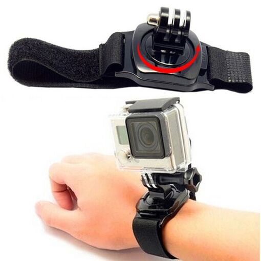 Brazalete de muñeca CNYO® con brida de 360 grados y adaptador para GoPro Hero 6/5/4/3+ y SJCAM/Xiaomi Yi