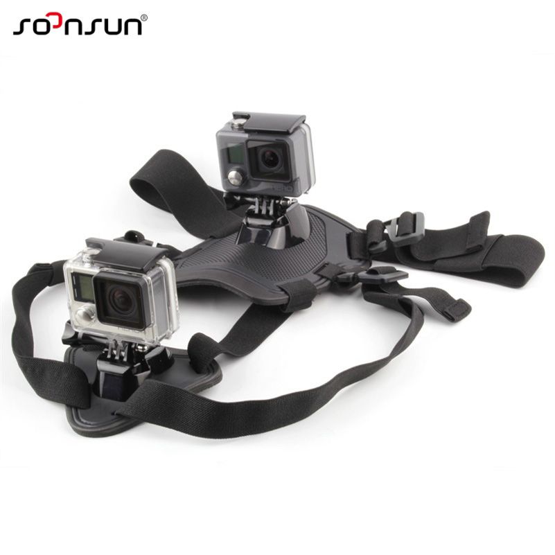 CNYO® Dog Harness with Back Mount for GoPro, SJCAM, Xiaomi Yi - Adjustable, Waterproof and Soft