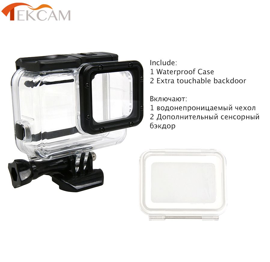 CNYO® Tekcam Waterproof Case for GoPro Hero 6/5 with Skeletal Frame and Palpable Backdoor (60M Depth)