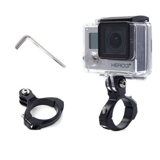Adaptateur de guidon pour vélo ou moto Xcsource - Aluminium noir pour Gopro Hero 1, 2, 3, 3+