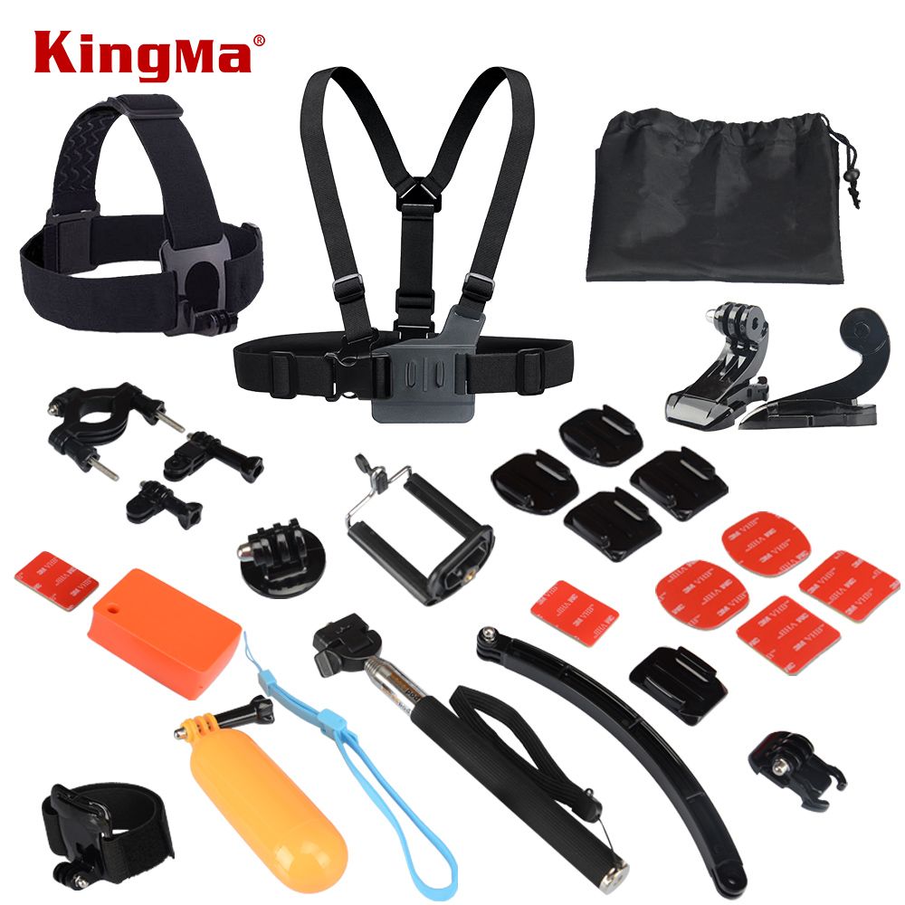 CNYO® GoPro Hero Accessory Kit - Helmet, Chest & Wrist Mounts, Monopod, Tripod