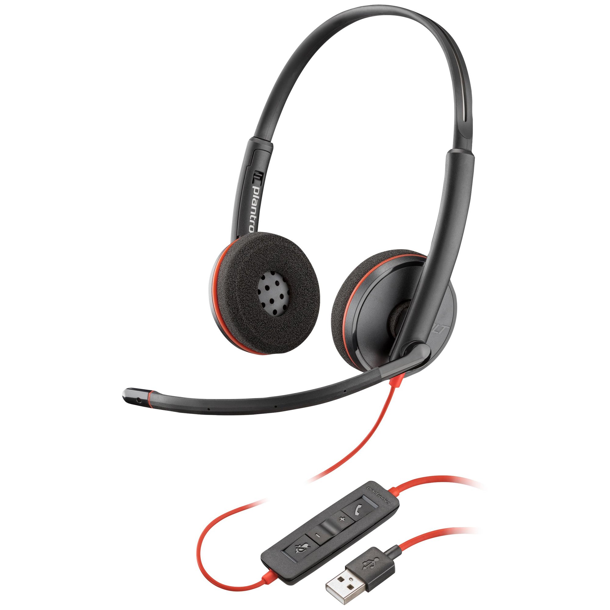 Poly Blackwire C3220 USB Headset - 3200 Series - Over-Ear - Wired - USB - Acoustic Isolation