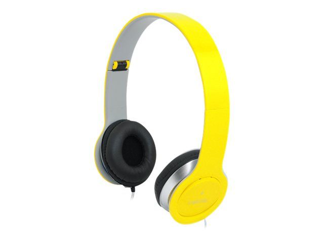 LogiLink Stereo Headset - High-Quality Microphone Earphones - Yellow