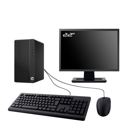 Ordinateur de bureau HP 290 G1 MT - Écran 22'', Processeur Intel Pentium G4400, 32 Go de RAM, 960 Go SSD, Windows 11