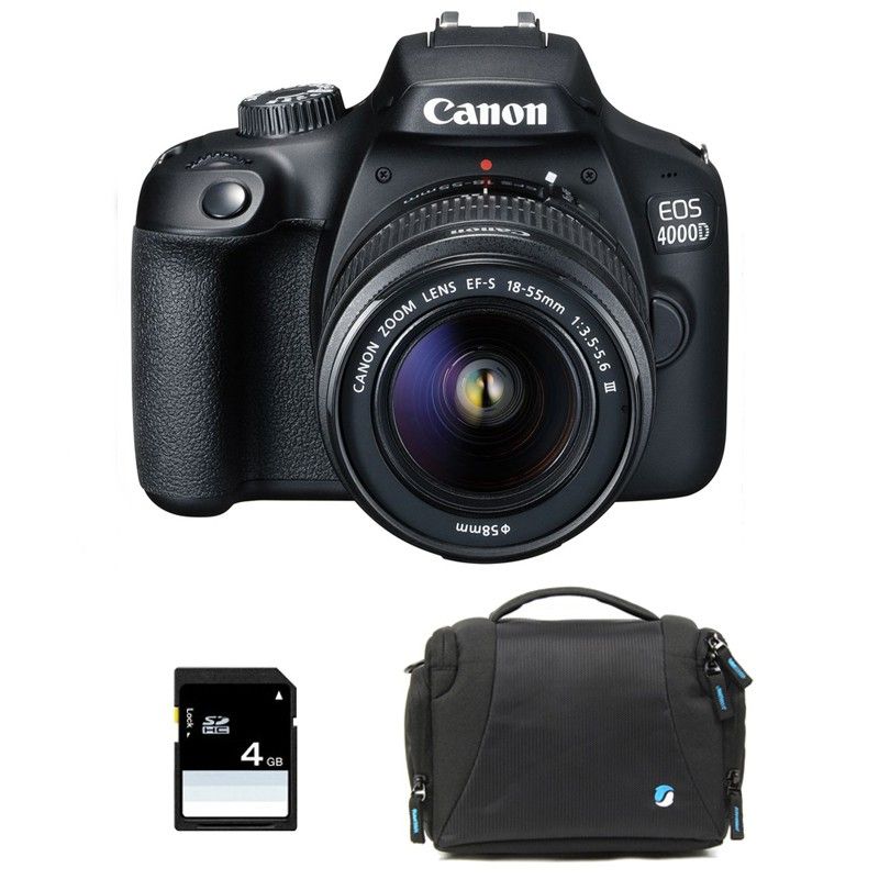Canon EOS 4000D + 18-55 III 3-Year Warranty + Bag + 4GB SD Card