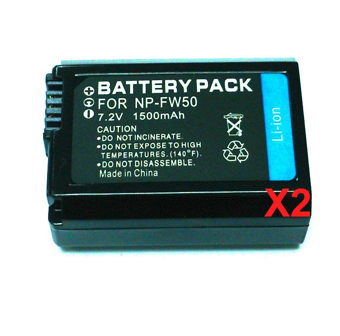 Mondpalast 2 Baterías de Reemplazo NP-FW50 1500 mAh con InfoChip para Sony NEX-5