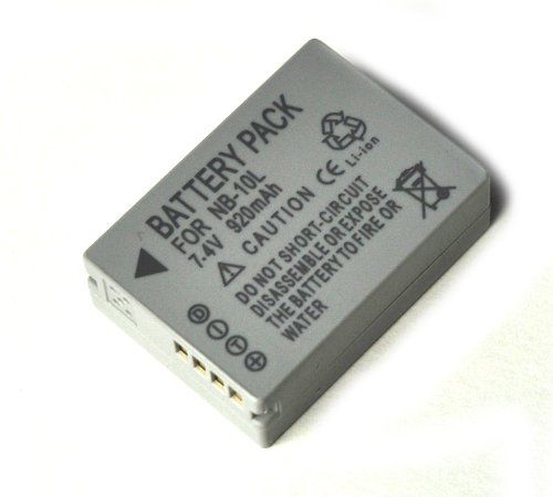Canon Li-ion Battery NB10L Replacement (2x) for Canon Powershot G1 X, G15, G16, SX40 HS, SX50 HS