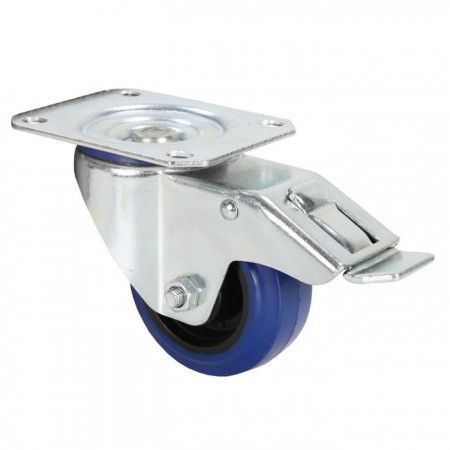 Adam Hall Swiveling Casters with Brake - Blue - 80mm