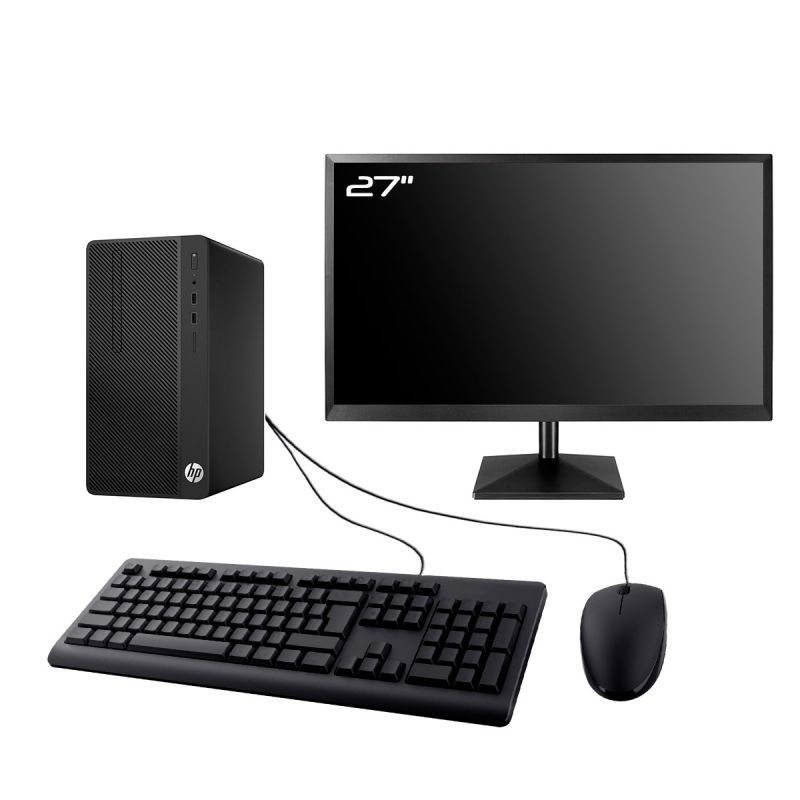 HP 290 G1 MT Desktop PC - 27" Screen, Intel i3-6100, 16GB RAM, 480GB SSD, Windows 11