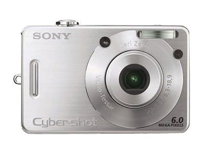 Sony CompactW50S Digital Camera - 6.0MP, 3x Optical Zoom, Carl Zeiss Lens, Silver