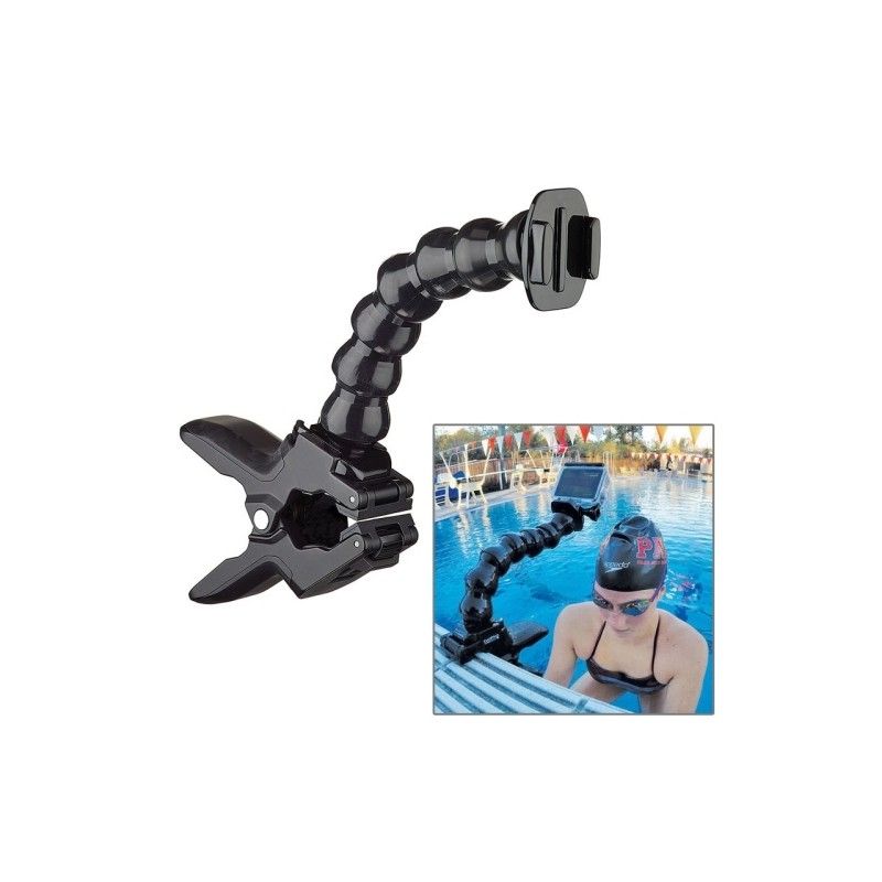 Soporte Wewo negro para GoPro, pinza flexible para HERO 4/3+/3/2/1