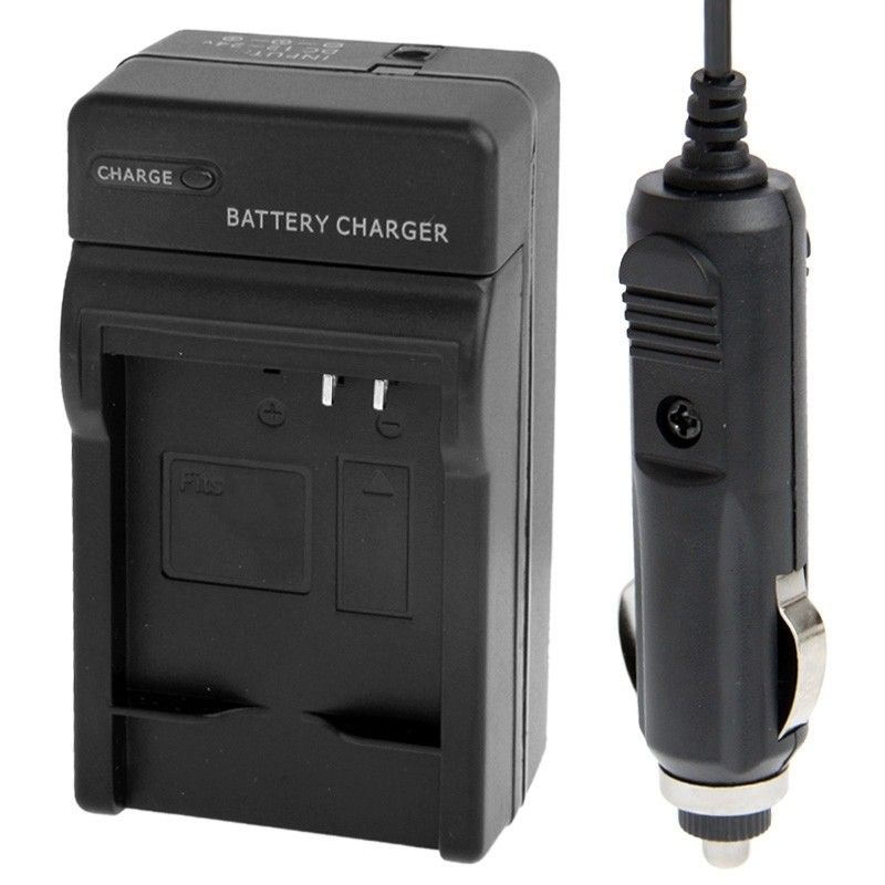 Cargador de batería y adaptador de coche 2 en 1 para Panasonic BCJ13E (Negro)