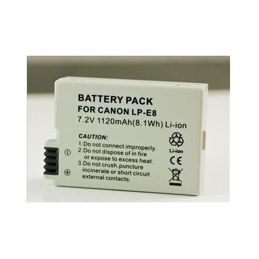 QUMOX LP-E8 Battery for Canon Digital Rebel T2i, T3i, T4i EOS 550D, 600D, 650D